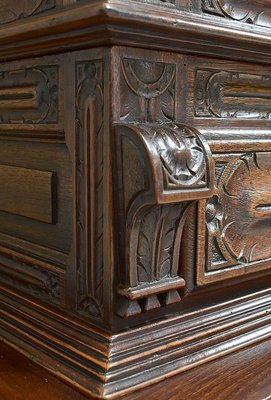 Small Gothic Walnut 2-Part Buffet, 19th Century-RVK-1422963