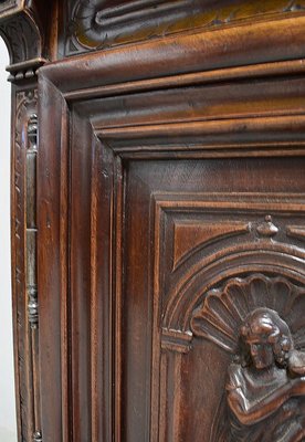 Small Gothic Walnut 2-Part Buffet, 19th Century-RVK-1422963