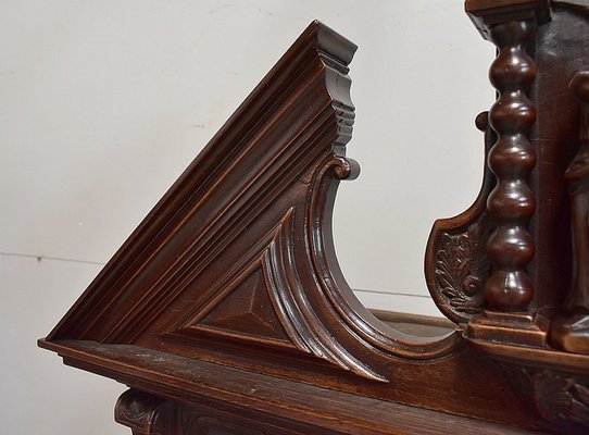 Small Gothic Walnut 2-Part Buffet, 19th Century-RVK-1422963