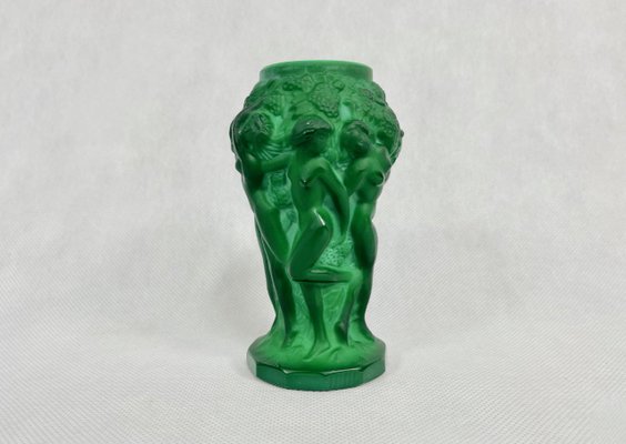 Small Grape Vase in Jade Glass attributed to František Pazourek, 1990s-ZCY-1375424