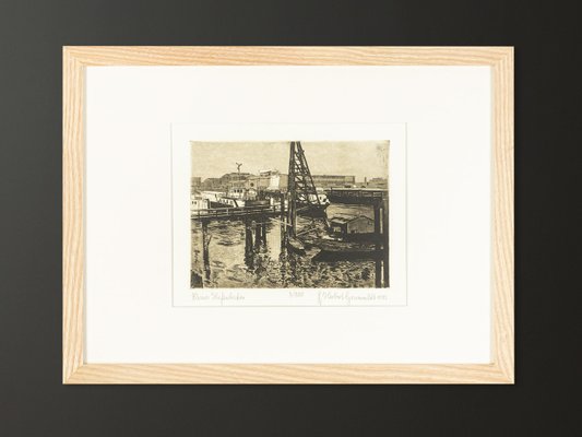 Small Harbor Basin, Etching on Paper, Framed-GPP-1091655