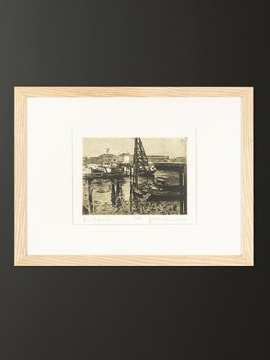 Small Harbor Basin, Etching on Paper, Framed-GPP-1091655