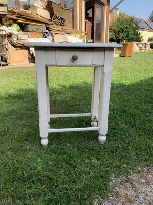 Small Hungarian White Side Table, 1920s-OXJ-1705052