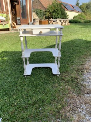 Small Hungarian White Side Table, 1960s-OXJ-1721905