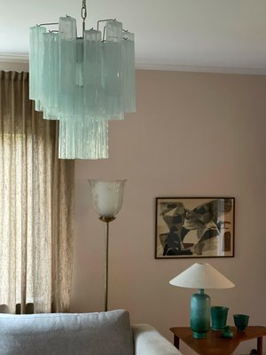 Small Ice blue Murano Glass Tubular Chandelier-ARN-1104818