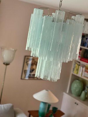 Small Ice blue Murano Glass Tubular Chandelier-ARN-1104818