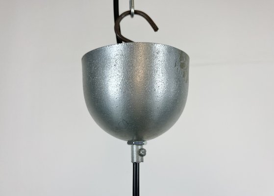 Small Industrial Black Enamel Pendant Lamp, 1950s-CGF-1408558