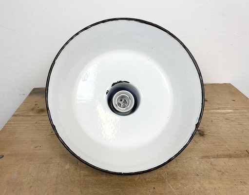 Small Industrial Blue Enamel Pendant Lamp, 1960s-CGF-1369112