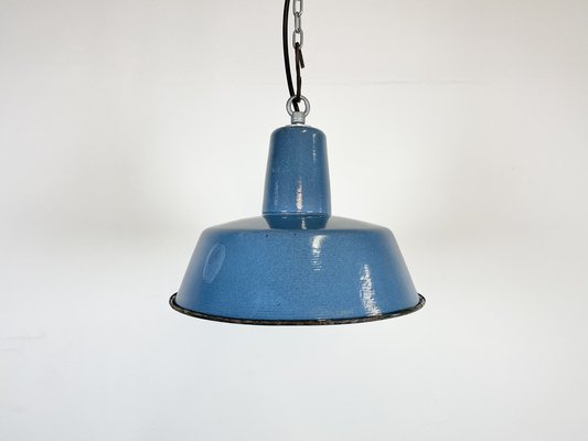 Small Industrial Enamel Pendant Lamp, 1960s-CGF-1408518