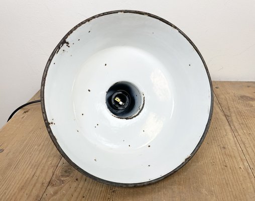 Small Industrial Enamel Pendant Lamp, 1960s-CGF-1408518