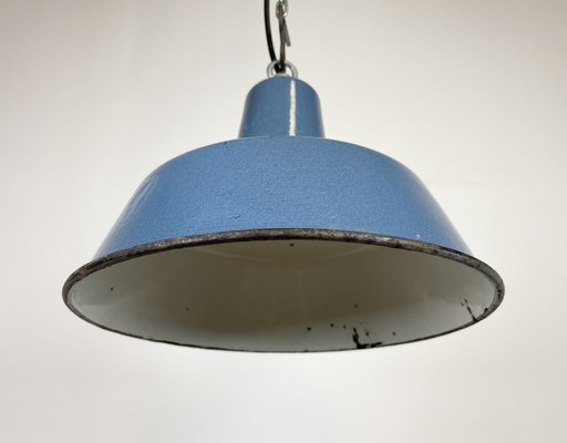 Small Industrial Enamel Pendant Lamp, 1960s-CGF-1408518