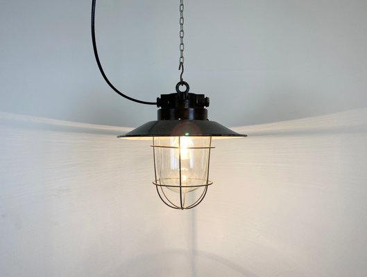 Small Industrial Factory Ceiling Lamp, 1960s-CGF-847166