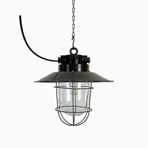 Small Industrial Factory Ceiling Lamp, 1960s-CGF-847166