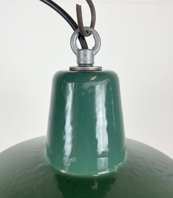 Small Industrial Green Enamel Pendant Lamp, 1960s-CGF-1368580