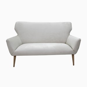 Small Italian Gio Ponti Style Velvet Sofa, 1950s-FER-859573