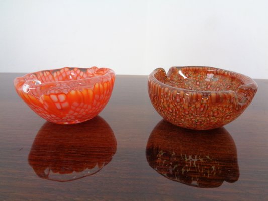 Small Italian Murano Glass Ashtrays, 1960s, Set of 2-RDW-838254