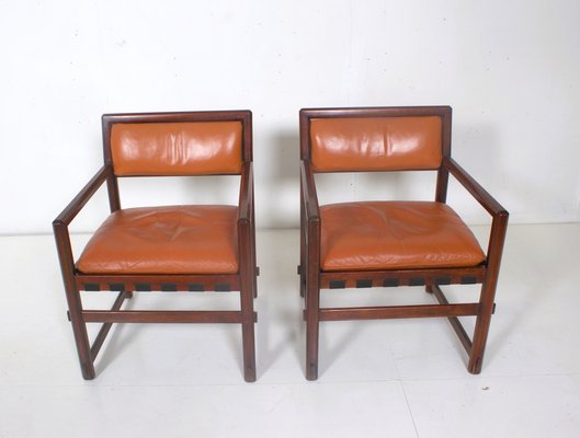 Small Leather Dining Chairs by Edward Wormley, Set of 2-DR-1804172