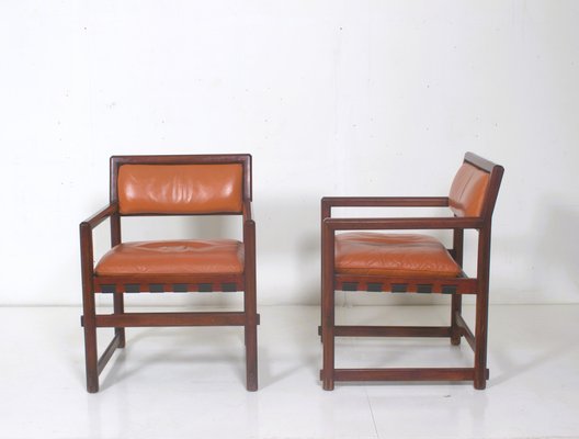 Small Leather Dining Chairs by Edward Wormley, Set of 2-DR-1804172