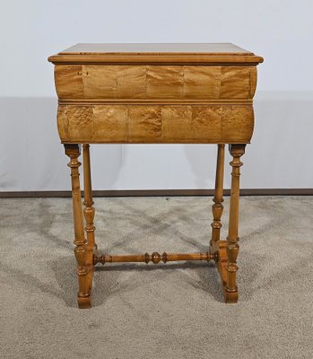 Small Louis Philippe Chiffonnière Table in Amboine and Cherrywood, Late 19th Century-RVK-1798765