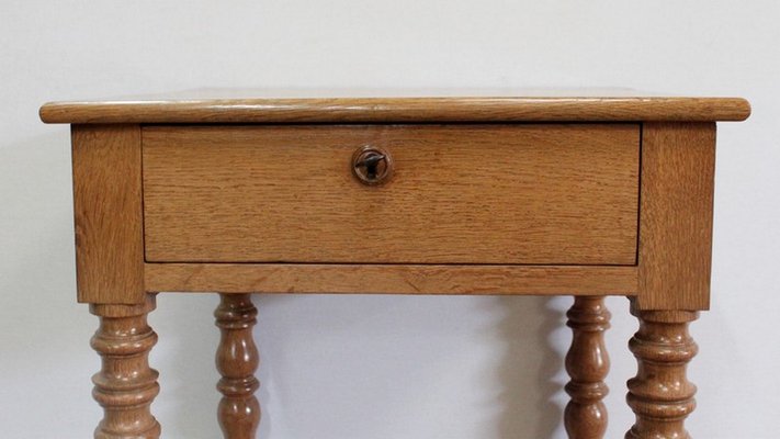 Small Louis-Philippe Style Oak Table, Late 19th Century-RVK-1089876