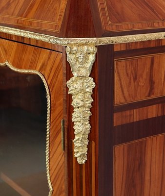 Small Louis XIV or Napoleon III Wooden Showcase Cabinet, 1850s-RVK-1268186