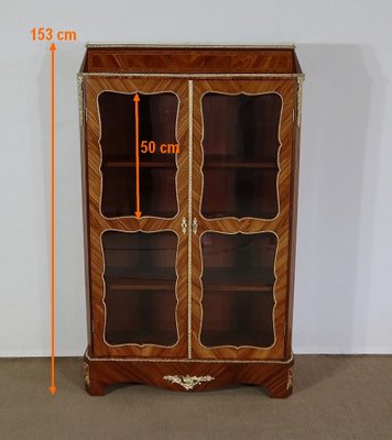 Small Louis XIV or Napoleon III Wooden Showcase Cabinet, 1850s-RVK-1268186