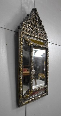 Small Louis XIV Style Brass Mirror, 1800s-RVK-857955