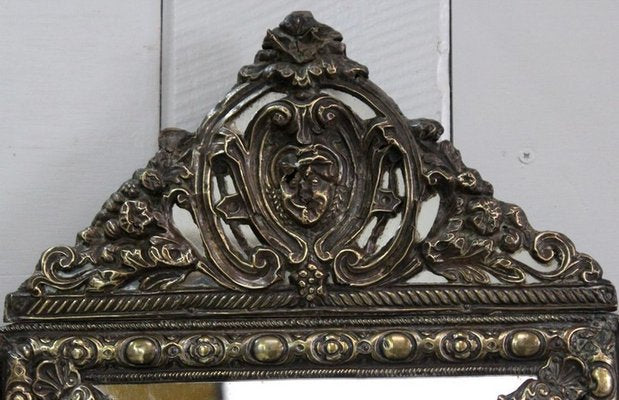 Small Louis XIV Style Brass Mirror, 1800s-RVK-857955