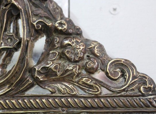 Small Louis XIV Style Brass Mirror, 1800s-RVK-857955