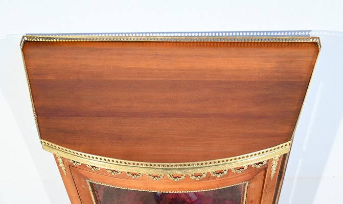 Small Louis XV / Louis XVI Transition Showcase in Light Cherrywood, Early 20th Century-RVK-1751729