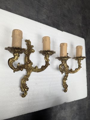 Small Louis XV Rocaille Style Bronze Wall Lights, Set of 2-HLV-2024369