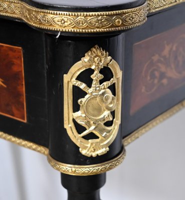 Small Louis XVI Style Darkened Pearwood & Thuya Burl Side Table, 19th Century-RVK-1700979