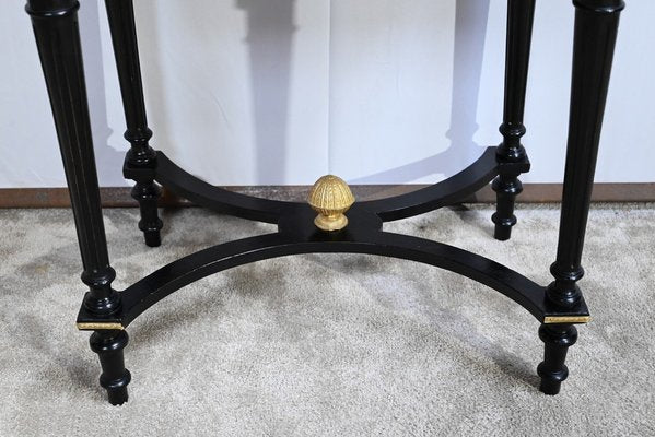 Small Louis XVI Style Darkened Pearwood & Thuya Burl Side Table, 19th Century-RVK-1700979