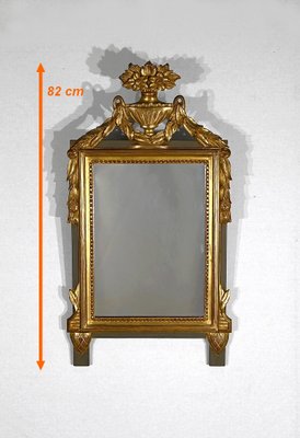 Small Louis XVI Style Golden Wood Mirror-RVK-1395857