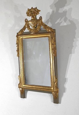 Small Louis XVI Style Golden Wood Mirror-RVK-1395857