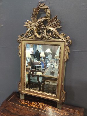 Small Louis XVI Style Mirror in Golden Wood-IBO-1193123