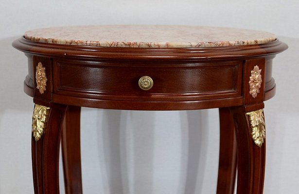 Small Louis XVI Style Solid Mahogany Side Table-RVK-1328401