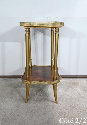 Small Lounge Table in Moucheté Cedar with Painted Decor, 1920s-RVK-1705666