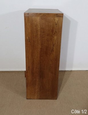 Small Massive Oak Filler Cabinet, 1950s-RVK-1312987