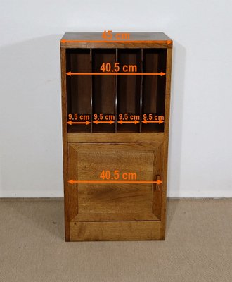 Small Massive Oak Filler Cabinet, 1950s-RVK-1312987