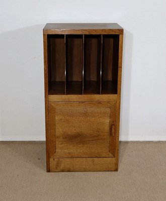 Small Massive Oak Filler Cabinet, 1950s-RVK-1312987