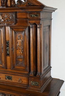 Small Mid-19th Century Renaissance Style 2-Body Buffet in Walnut-RVK-1800407