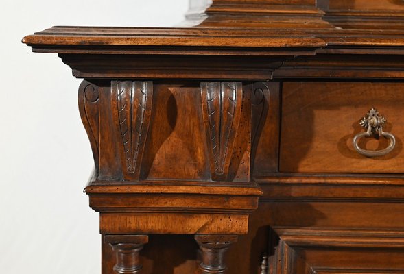 Small Mid-19th Century Renaissance Style 2-Body Buffet in Walnut-RVK-1800407