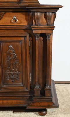 Small Mid-19th Century Renaissance Style 2-Body Buffet in Walnut-RVK-1800407