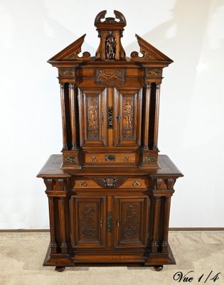 Small Mid-19th Century Renaissance Style 2-Body Buffet in Walnut-RVK-1800407