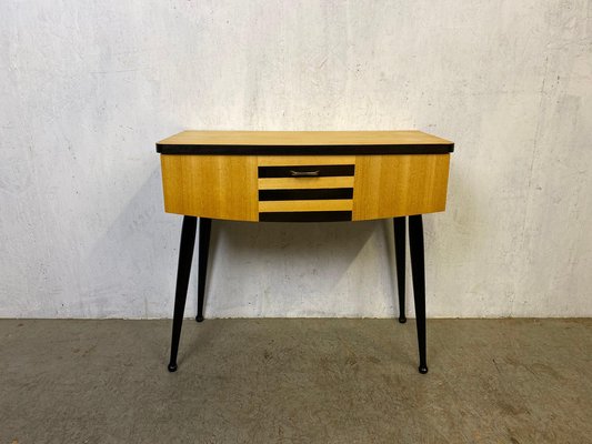 Small Mid-Century Cabinet in Wood and Brass-GPQ-1791291