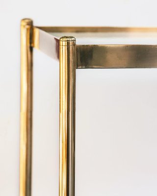 Small Mid-Century Modern Brass Bar Cart, 1950s-YK-2023155