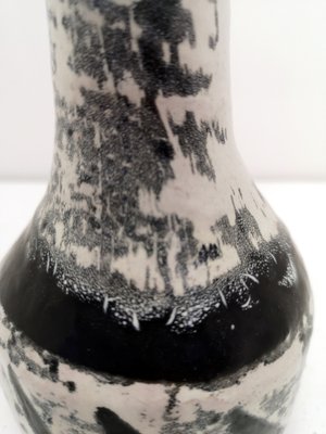 Small Mid-Century Modern Grayscale Vase by Livia Gorka, 1970s-UWE-1021545