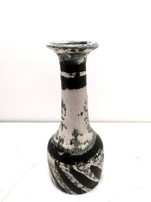 Small Mid-Century Modern Grayscale Vase by Livia Gorka, 1970s-UWE-1021545