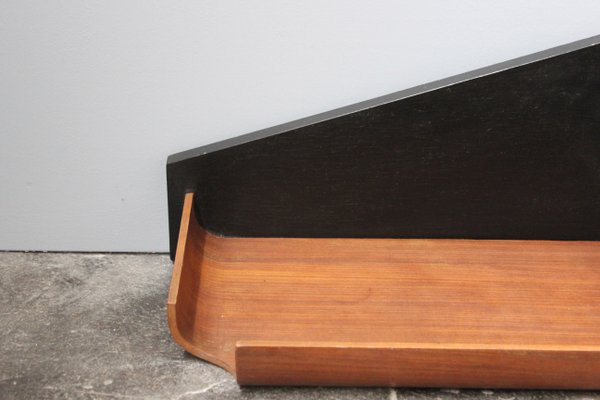 Small Mid-Century Rosewood and Black Laminated Shelf, 1960s-HZ-595243